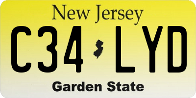 NJ license plate C34LYD