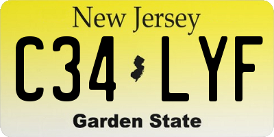 NJ license plate C34LYF