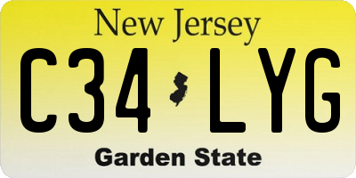 NJ license plate C34LYG