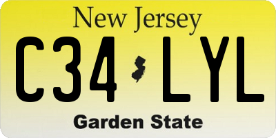 NJ license plate C34LYL