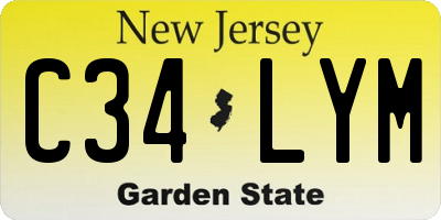 NJ license plate C34LYM