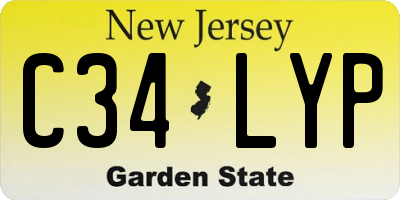 NJ license plate C34LYP