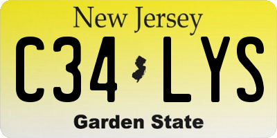 NJ license plate C34LYS