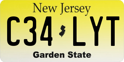 NJ license plate C34LYT