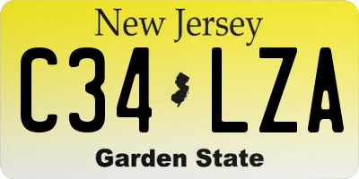 NJ license plate C34LZA