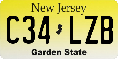 NJ license plate C34LZB