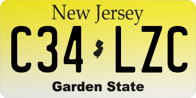 NJ license plate C34LZC