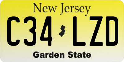 NJ license plate C34LZD