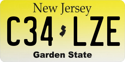 NJ license plate C34LZE
