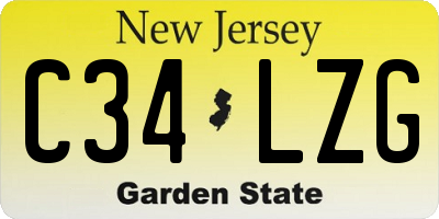NJ license plate C34LZG