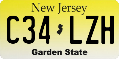 NJ license plate C34LZH