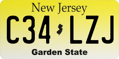 NJ license plate C34LZJ