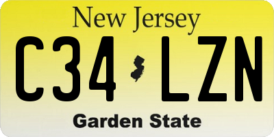 NJ license plate C34LZN
