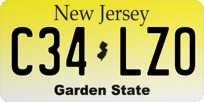 NJ license plate C34LZO
