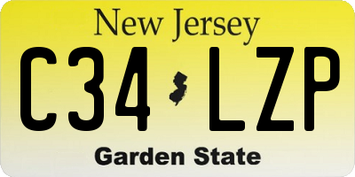 NJ license plate C34LZP