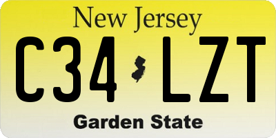 NJ license plate C34LZT