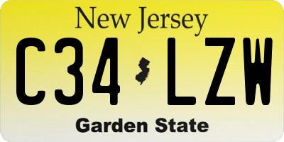 NJ license plate C34LZW