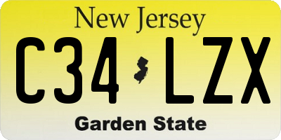 NJ license plate C34LZX