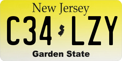 NJ license plate C34LZY