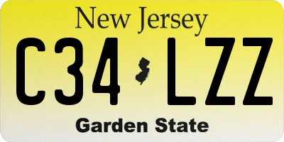 NJ license plate C34LZZ