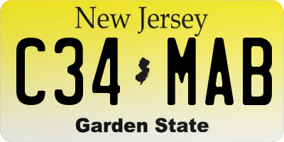 NJ license plate C34MAB