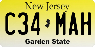 NJ license plate C34MAH
