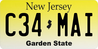 NJ license plate C34MAI