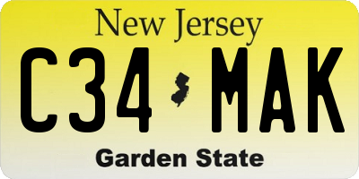 NJ license plate C34MAK