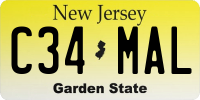 NJ license plate C34MAL
