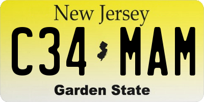 NJ license plate C34MAM