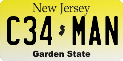 NJ license plate C34MAN