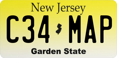 NJ license plate C34MAP