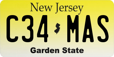 NJ license plate C34MAS