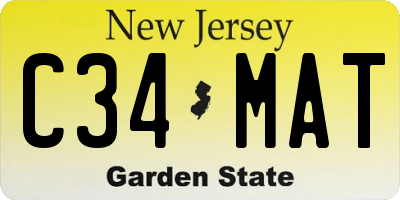 NJ license plate C34MAT