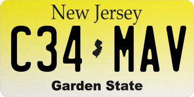 NJ license plate C34MAV