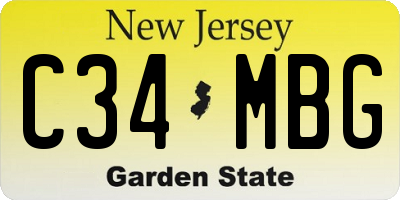 NJ license plate C34MBG