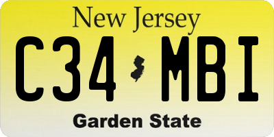 NJ license plate C34MBI