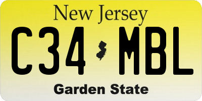 NJ license plate C34MBL