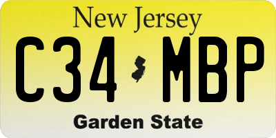 NJ license plate C34MBP