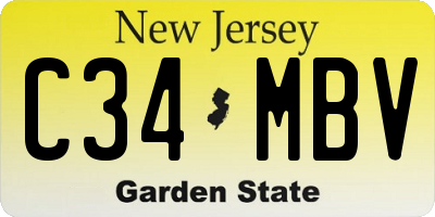NJ license plate C34MBV