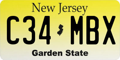 NJ license plate C34MBX