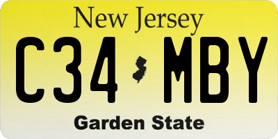 NJ license plate C34MBY