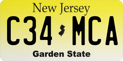 NJ license plate C34MCA