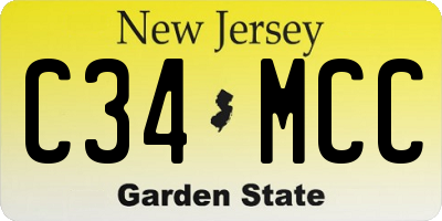 NJ license plate C34MCC