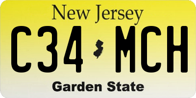 NJ license plate C34MCH