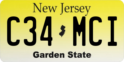 NJ license plate C34MCI
