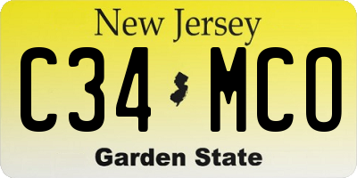 NJ license plate C34MCO