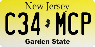 NJ license plate C34MCP