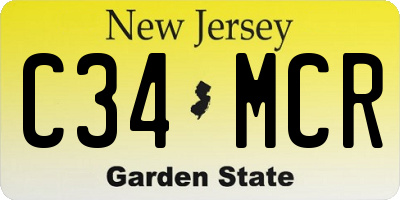 NJ license plate C34MCR