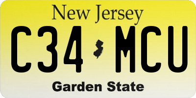 NJ license plate C34MCU